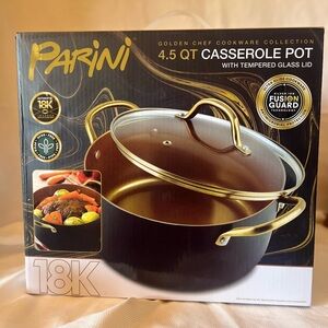 Parini 4.5 qt Casserole Pot with Tempered Glass Lid